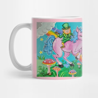 Leprechaun rides Unicorn Mug